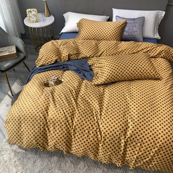 91家纺网 家纺一手货源 找家纺 优然居 2020年活性印花四件套 永恒黄