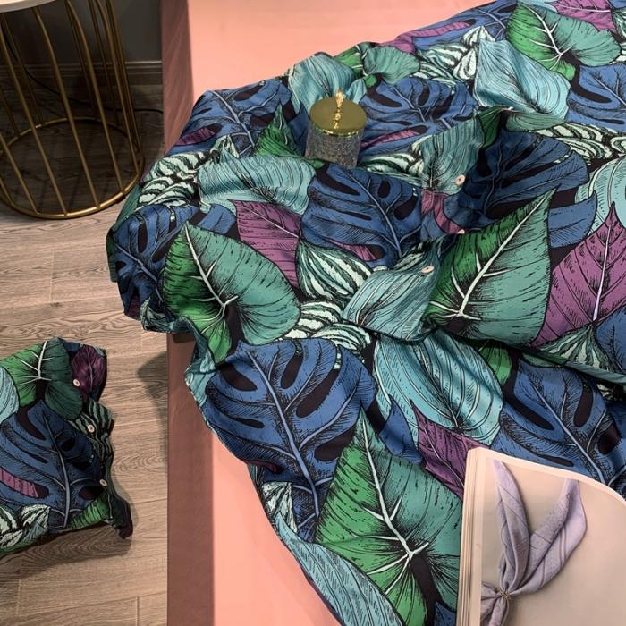 91家纺网 家纺一手货源 找家纺 优然居 2020年活性印花四件套 绿萝