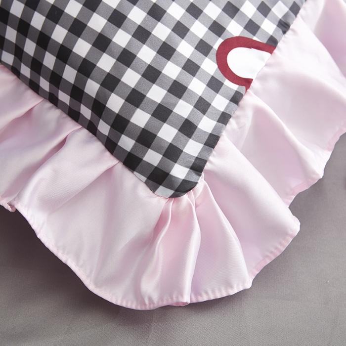 91家纺网 家纺一手货源 找家纺 欧冠 2020款水洗真丝绣花床裙款四件套 倾心-灰