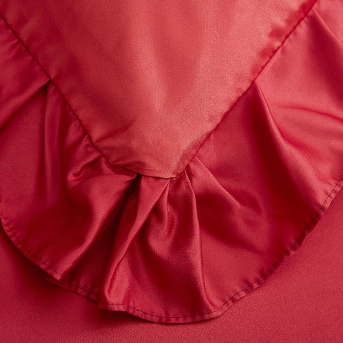 91家纺网 家纺一手货源 找家纺 欧冠 2020款水洗真丝绣花床裙款四件套 挚爱-红