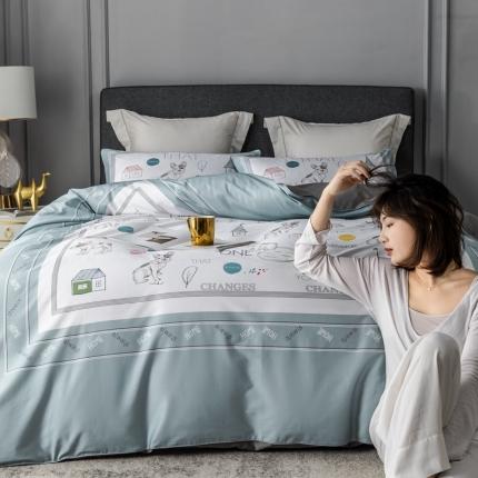 91家纺网 家纺一手货源 找家纺 (总)优然居 2020新款数码印花四件套