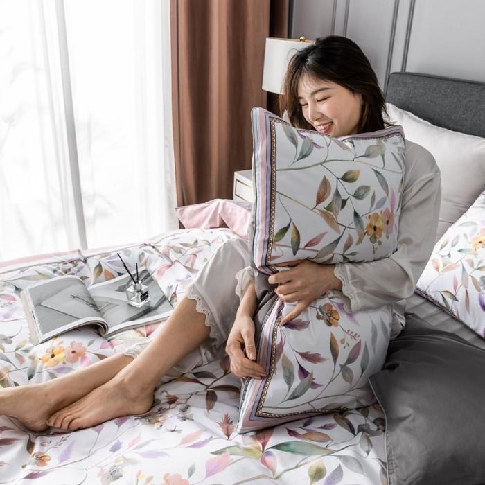 91家纺网 家纺一手货源 找家纺 优然居 2020新款数码印花四件套 丛林蜜语-粉