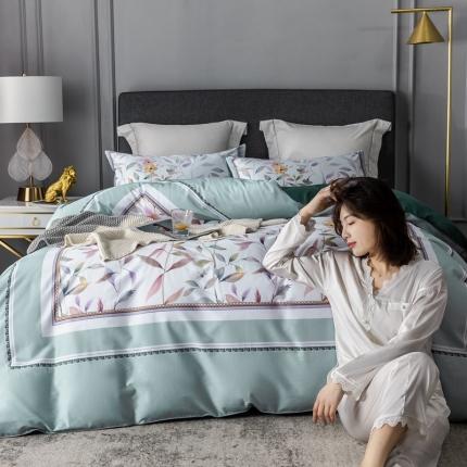 优然居 2020新款数码印花四件套 丛林蜜语-浅绿