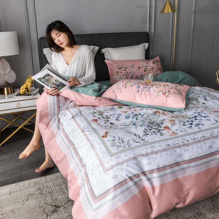 91家纺网 家纺一手货源 找家纺 优然居 2020新款数码印花四件套 恋慕阳光粉