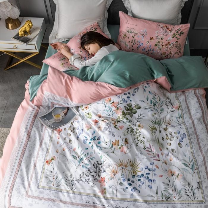 91家纺网 家纺一手货源 找家纺 优然居 2020新款数码印花四件套 恋慕阳光粉