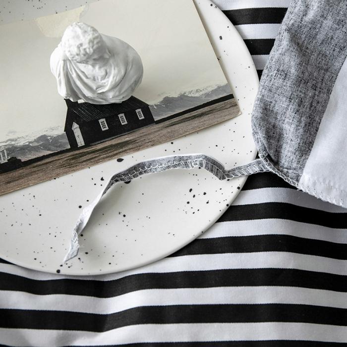 91家纺网 家纺一手货源 找家纺 艾佳  2025新款全棉经典黑白四件套床单款 法夫