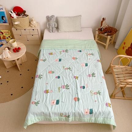 91家纺网 家纺一手货源 找家纺 2020新款双层纱棉花夏凉被儿童空调被夏被可水洗机洗 仙人掌