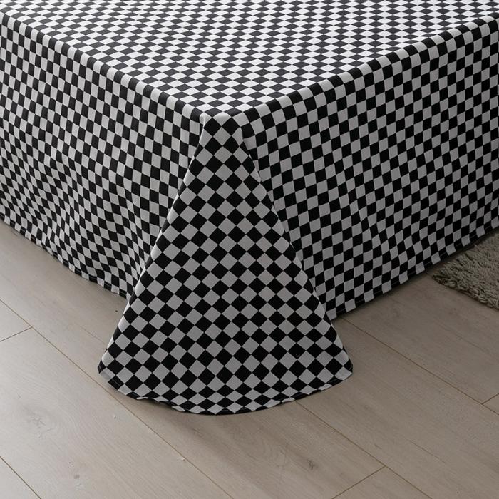 91家纺网 家纺一手货源 找家纺 艾佳 2025新款全棉经典黑白四件套床单款 米莱