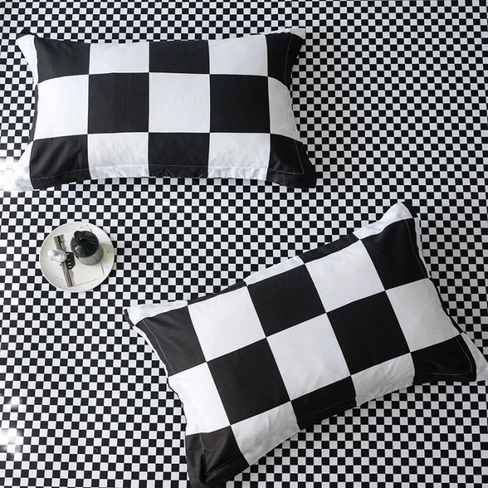 91家纺网 家纺一手货源 找家纺 艾佳 2025新款全棉经典黑白四件套床单款 米莱