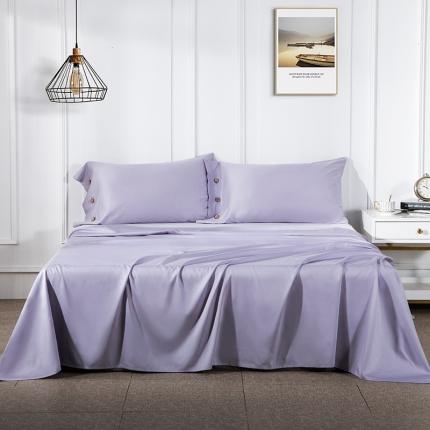 2021新款60S支长绒棉单床单纯色全棉酒店风 烟灰紫