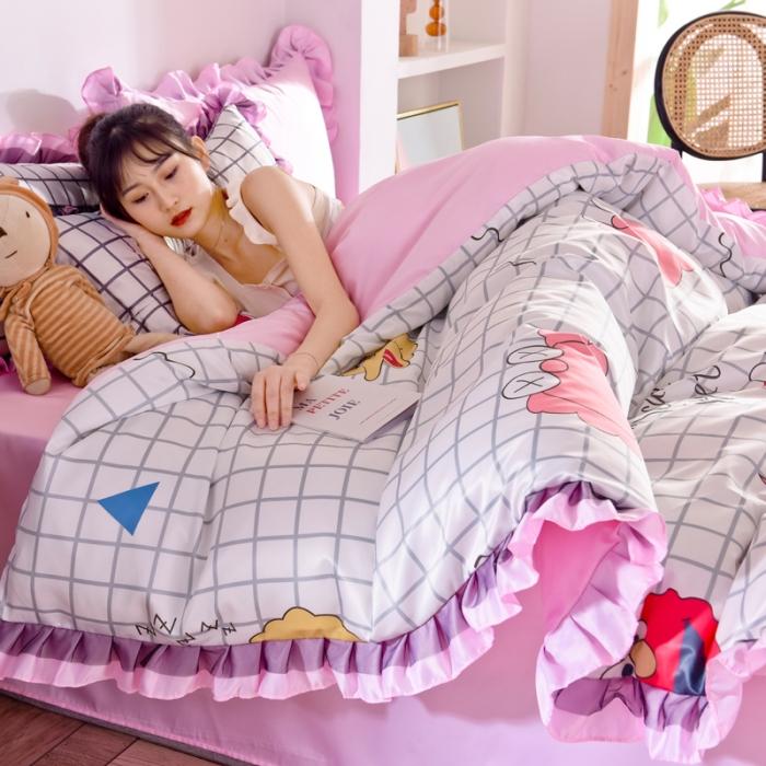 91家纺网 家纺一手货源 找家纺 绒世界   2020水洗真丝蕾丝花边款 小怪兽