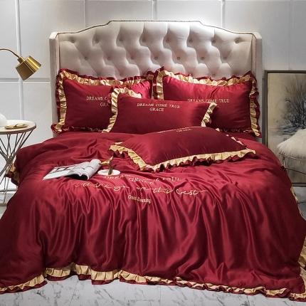 91家纺网 家纺一手货源 找家纺 （总）米奈 2020新品水洗真丝四件套诺曼系列