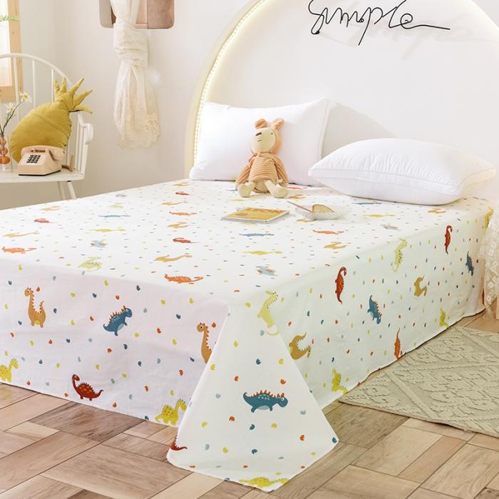 91家纺网 家纺一手货源 找家纺 甜之梦 2025新款13372单品床单 恐龙宝贝