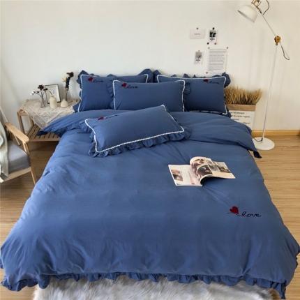 91家纺网 家纺一手货源 找家纺 （总）眠屿 2020新款绣花水洗棉四件套