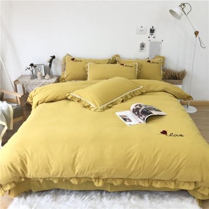 91家纺网 家纺一手货源 找家纺 （总）眠屿 2020新款绣花水洗棉四件套