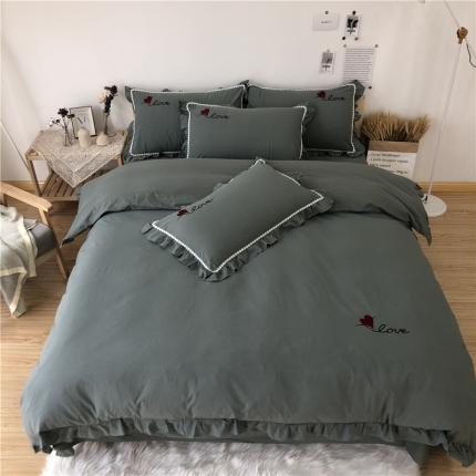 91家纺网 家纺一手货源 找家纺 （总）眠屿 2020新款绣花水洗棉四件套