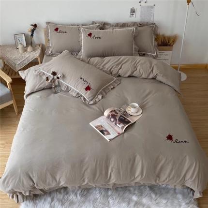 91家纺网 家纺一手货源 找家纺 （总）眠屿 2020新款绣花水洗棉四件套