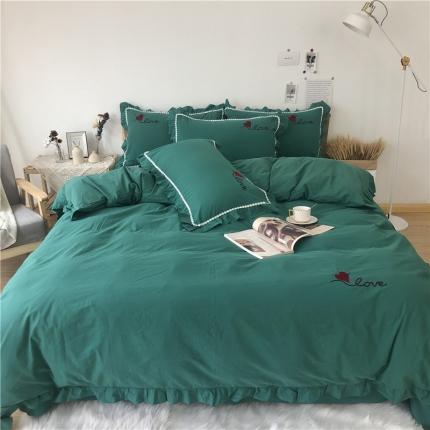 91家纺网 家纺一手货源 找家纺 （总）眠屿 2020新款绣花水洗棉四件套