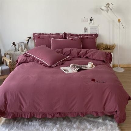 91家纺网 家纺一手货源 找家纺 （总）眠屿 2020新款绣花水洗棉四件套