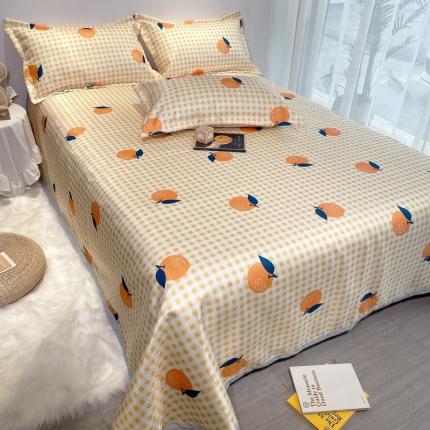 91家纺网 家纺一手货源 找家纺 金奇达 2020新款印花冰丝席床单款 小橙子