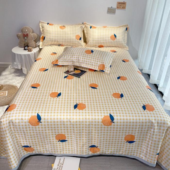 91家纺网 家纺一手货源 找家纺 金奇达 2020新款印花冰丝席床单款 小橙子