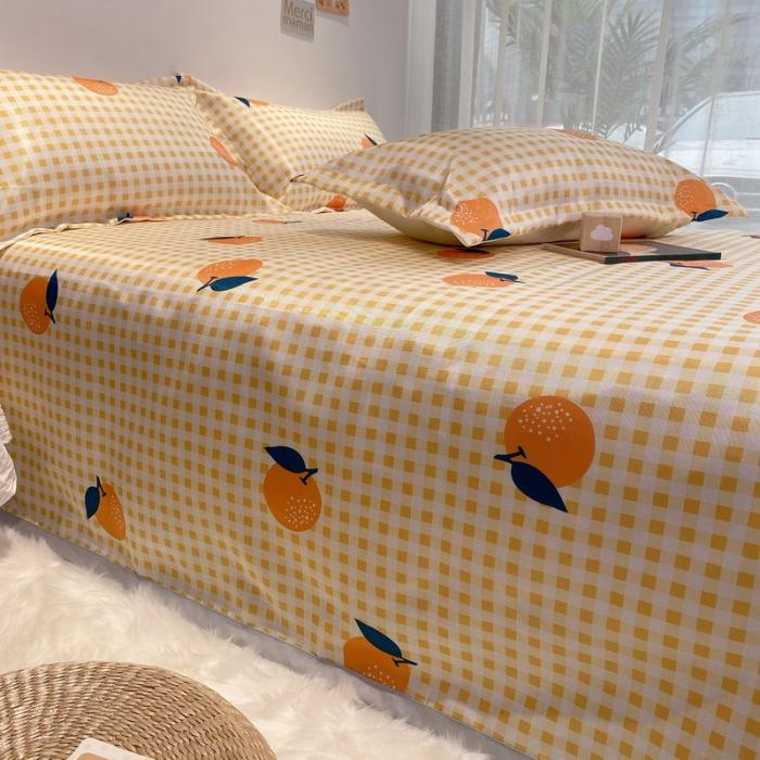 91家纺网 家纺一手货源 找家纺 金奇达 2020新款印花冰丝席床单款 小橙子