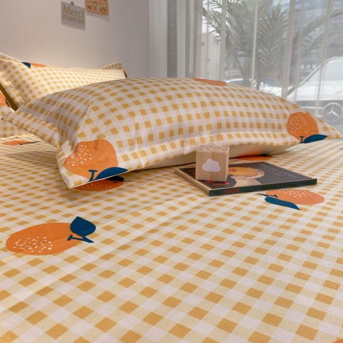 91家纺网 家纺一手货源 找家纺 金奇达 2020新款印花冰丝席床单款 小橙子