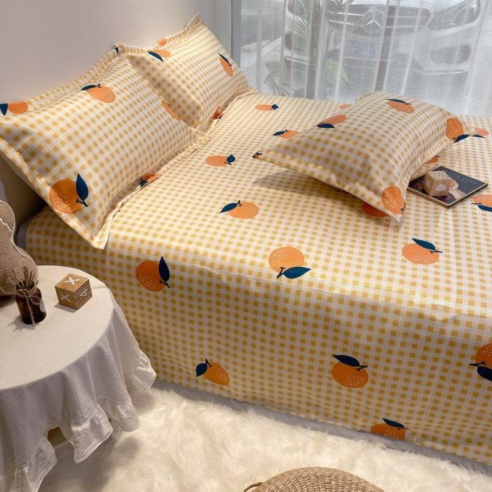 91家纺网 家纺一手货源 找家纺 金奇达 2020新款印花冰丝席床单款 小橙子