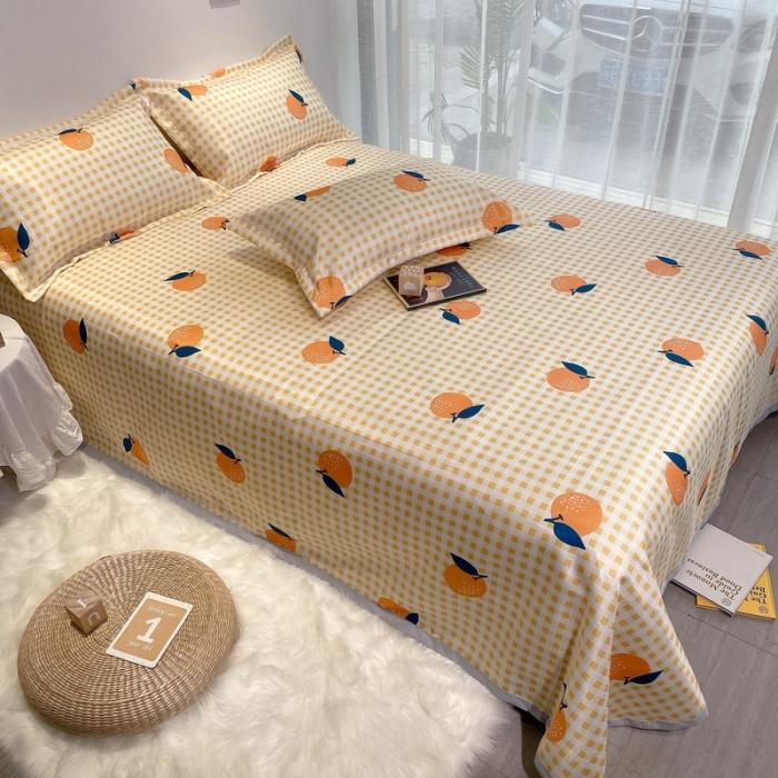 91家纺网 家纺一手货源 找家纺 金奇达 2020新款印花冰丝席床单款 小橙子