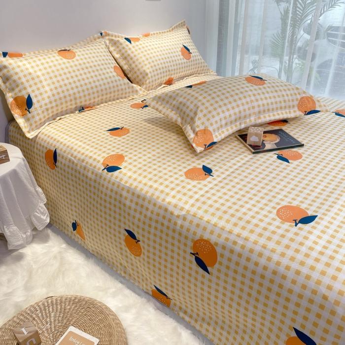 91家纺网 家纺一手货源 找家纺 金奇达 2020新款印花冰丝席床单款 小橙子