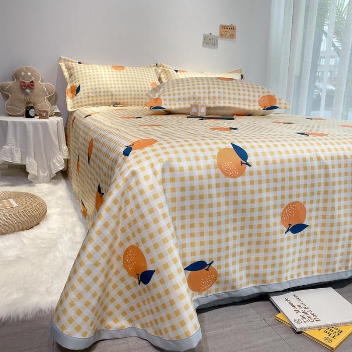 91家纺网 家纺一手货源 找家纺 金奇达 2020新款印花冰丝席床单款 小橙子