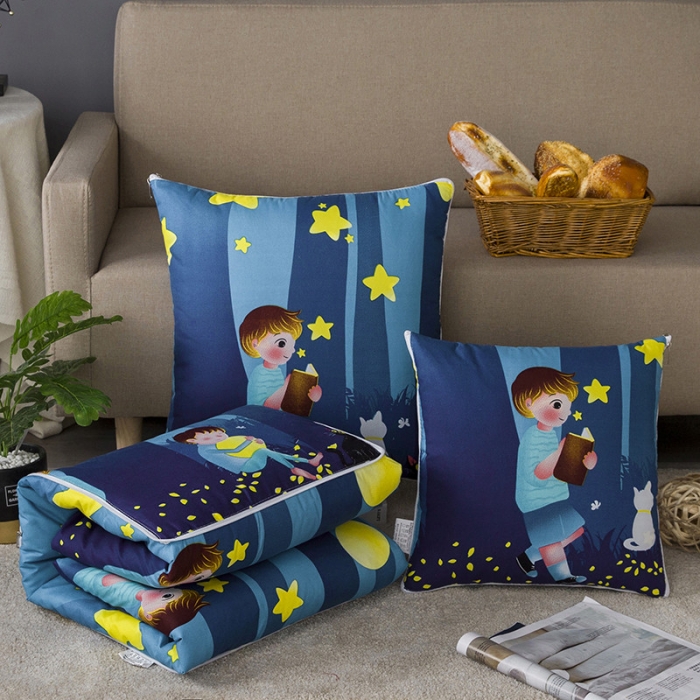 91家纺网 家纺一手货源 找家纺 宝马家纺 2022年精梳棉抱枕被 星星点灯