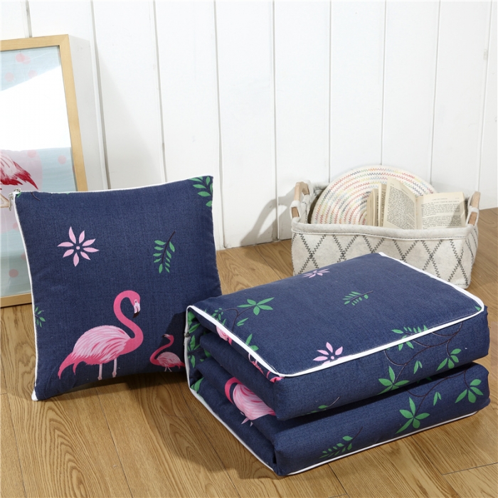 91家纺网 家纺一手货源 找家纺 宝马家纺 2022年精梳棉抱枕被 火烈鸟