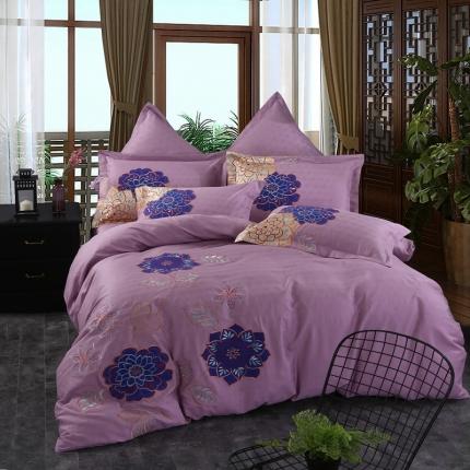 91家纺网 家纺一手货源 找家纺 （总）玉雅家纺 2025新款全棉提花加绣花四件套多件套