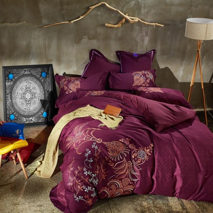 91家纺网 家纺一手货源 找家纺 玉雅家纺 2025新款全棉提花加绣花四件套多件套 姹紫嫣红