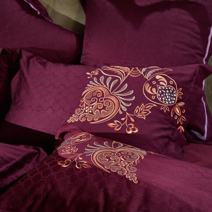 91家纺网 家纺一手货源 找家纺 玉雅家纺 2025新款全棉提花加绣花四件套多件套 姹紫嫣红