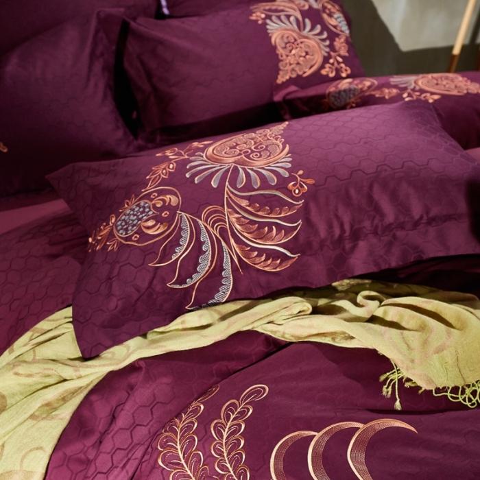 91家纺网 家纺一手货源 找家纺 玉雅家纺 2025新款全棉提花加绣花四件套多件套 姹紫嫣红