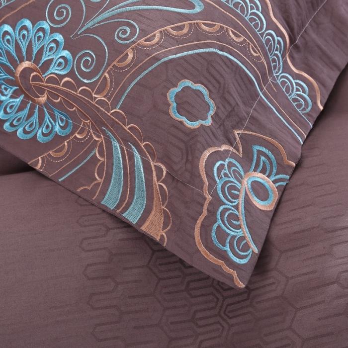 91家纺网 家纺一手货源 找家纺 玉雅家纺 2025新款全棉提花加绣花四件套多件套 风之语