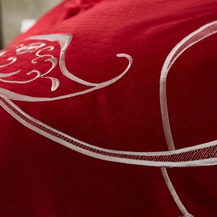 91家纺网 家纺一手货源 找家纺 玉雅家纺 2025新款全棉提花加绣花四件套多件套 静待花开