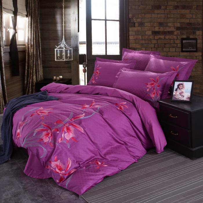 91家纺网 家纺一手货源 找家纺 玉雅家纺 2025新款全棉提花加绣花四件套多件套 镜月水花