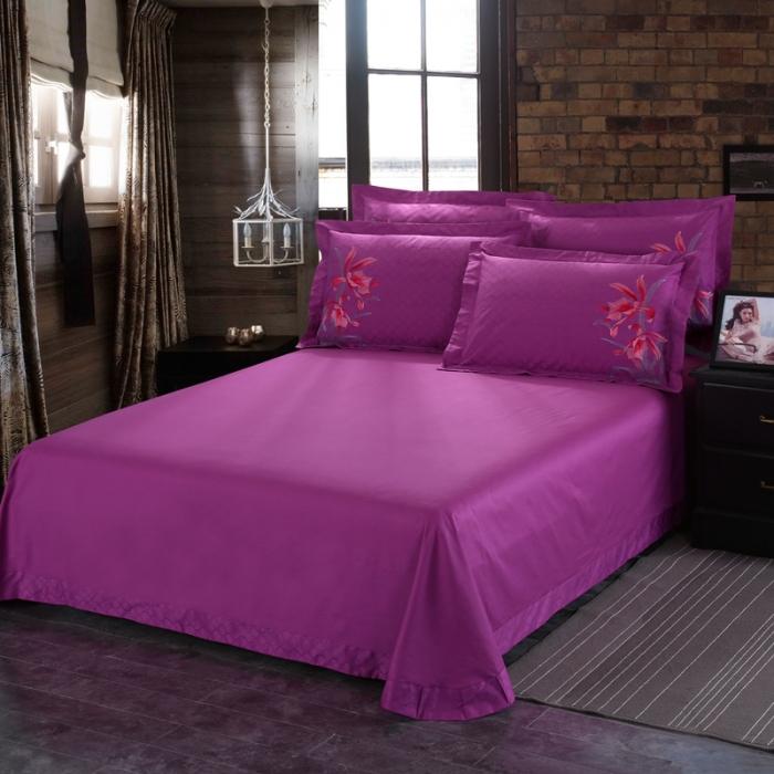 91家纺网 家纺一手货源 找家纺 玉雅家纺 2025新款全棉提花加绣花四件套多件套 镜月水花