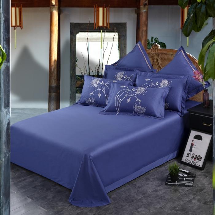 91家纺网 家纺一手货源 找家纺 玉雅家纺 2025新款全棉提花加绣花四件套多件套 魅影