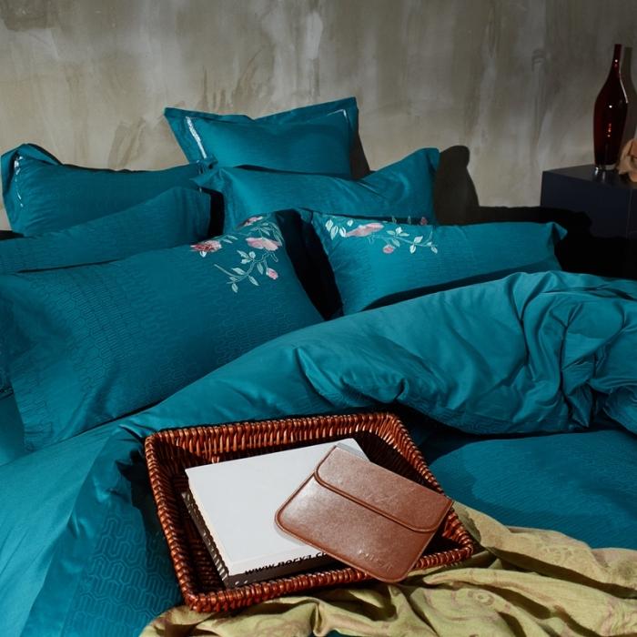 91家纺网 家纺一手货源 找家纺 玉雅家纺 2025新款全棉提花加绣花四件套多件套 颜若幽兰