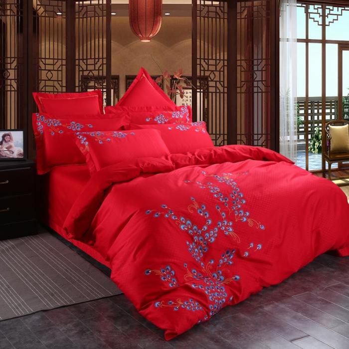 91家纺网 家纺一手货源 找家纺 玉雅家纺 2025新款全棉提花加绣花四件套多件套 一见钟情