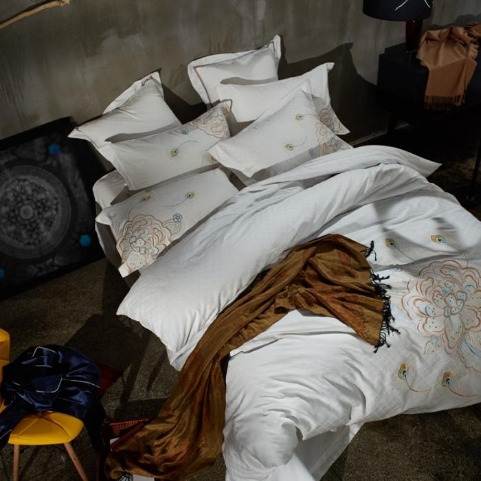 91家纺网 家纺一手货源 找家纺 玉雅家纺 2025新款全棉提花加绣花四件套多件套 伊人花香