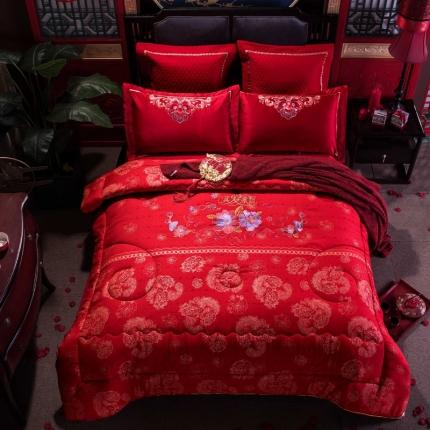 91家纺网 家纺一手货源 找家纺 （总）玉雅家纺2025新款婚庆被95-110系列保暖绣花冬被