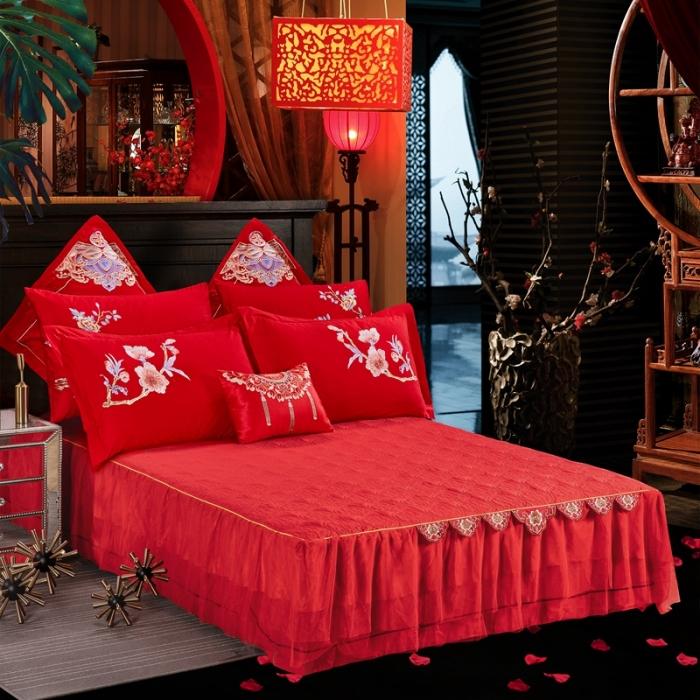 91家纺网 家纺一手货源 找家纺 玉雅家纺 2025新款绣花婚庆四件套多件套220系列两情相悦