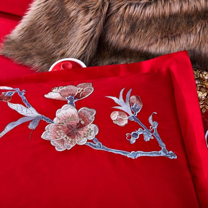 91家纺网 家纺一手货源 找家纺 玉雅家纺 2025新款绣花婚庆四件套多件套220系列两情相悦