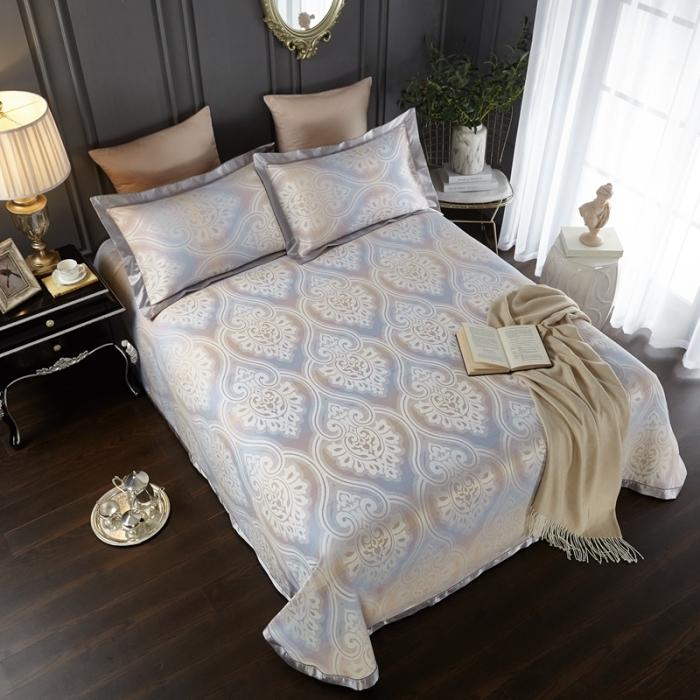 91家纺网 家纺一手货源 找家纺 威克凯丽2021年春夏新品纯竹纤维软凉席三件套莱茵河畔