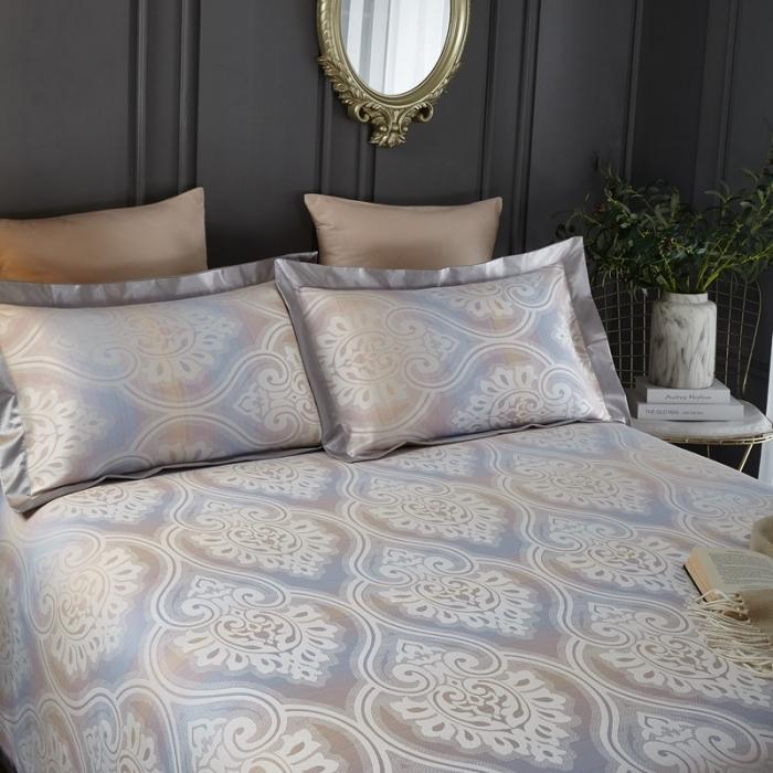 91家纺网 家纺一手货源 找家纺 威克凯丽2021年春夏新品纯竹纤维软凉席三件套莱茵河畔